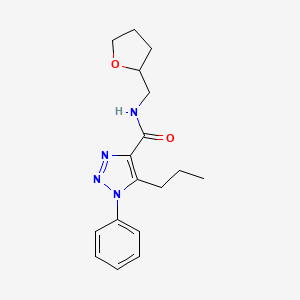 molecular formula C17H22N4O2 B2964739 N-[(oxolan-2-yl)methyl]-1-phenyl-5-propyl-1H-1,2,3-triazole-4-carboxamide CAS No. 950230-86-1