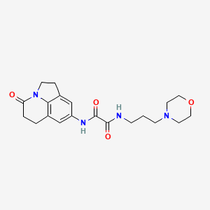 molecular formula C20H26N4O4 B2964760 N'-[3-(morpholin-4-yl)propyl]-N-{11-oxo-1-azatricyclo[6.3.1.0^{4,12}]dodeca-4(12),5,7-trien-6-yl}ethanediamide CAS No. 898435-49-9