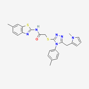 2-((5-((1-methyl-1H-pyrrol-2-yl)methyl)-4-(p-tolyl)-4H-1,2,4-triazol-3-yl)thio)-N-(6-methylbenzo[d]thiazol-2-yl)acetamide