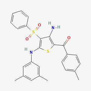 (3-Amino-5-((3,5-dimethylphenyl)amino)-4-(phenylsulfonyl)thiophen-2-yl)(p-tolyl)methanone