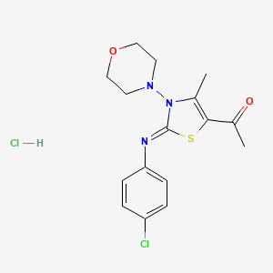 (Z)-1-(2-((4-chlorophenyl)imino)-4-methyl-3-morpholino-2,3-dihydrothiazol-5-yl)ethanone hydrochloride