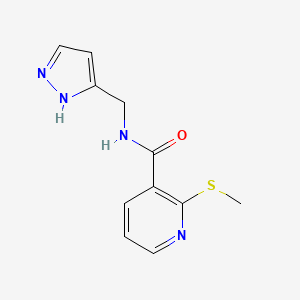 2-(methylsulfanyl)-N-[(1H-pyrazol-3-yl)methyl]pyridine-3-carboxamide