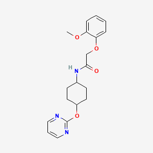 2-(2-methoxyphenoxy)-N-((1r,4r)-4-(pyrimidin-2-yloxy)cyclohexyl)acetamide