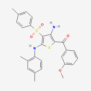 molecular formula C27H26N2O4S2 B2964785 N2-(2,4-dimethylphenyl)-5-(3-methoxybenzoyl)-3-(4-methylbenzenesulfonyl)thiophene-2,4-diamine CAS No. 1115562-72-5