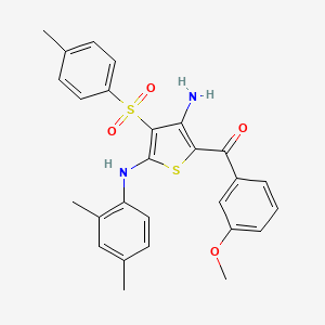 (3-Amino-5-((2,4-dimethylphenyl)amino)-4-tosylthiophen-2-yl)(3-methoxyphenyl)methanone