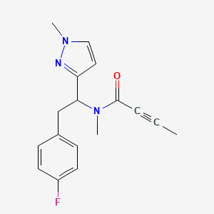 N-[2-(4-Fluorophenyl)-1-(1-methylpyrazol-3-yl)ethyl]-N-methylbut-2-ynamide