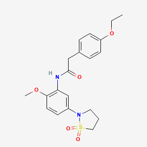 molecular formula C20H24N2O5S B2964788 N-(5-(1,1-dioxidoisothiazolidin-2-yl)-2-methoxyphenyl)-2-(4-ethoxyphenyl)acetamide CAS No. 946216-38-2