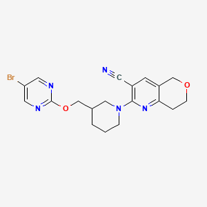 2-[3-[(5-Bromopyrimidin-2-yl)oxymethyl]piperidin-1-yl]-7,8-dihydro-5H-pyrano[4,3-b]pyridine-3-carbonitrile