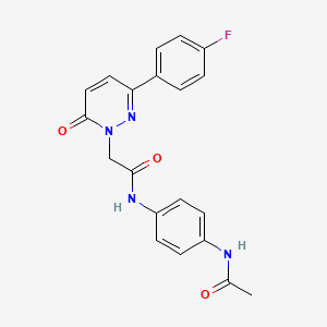 molecular formula C20H17FN4O3 B2964816 N-(4-acetamidophenyl)-2-[3-(4-fluorophenyl)-6-oxo-1,6-dihydropyridazin-1-yl]acetamide CAS No. 941972-92-5