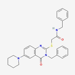 molecular formula C29H30N4O2S B2964859 N-benzyl-2-{[3-benzyl-4-oxo-6-(piperidin-1-yl)-3,4-dihydroquinazolin-2-yl]sulfanyl}acetamide CAS No. 689228-10-2