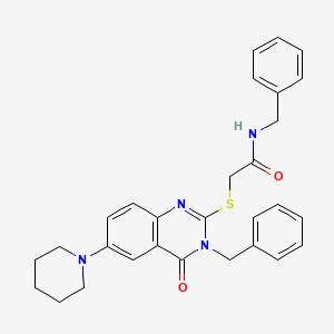 molecular formula C29H30N4O2S B2964859 N-benzyl-2-(3-benzyl-4-oxo-6-piperidin-1-ylquinazolin-2-yl)sulfanylacetamide CAS No. 689228-10-2