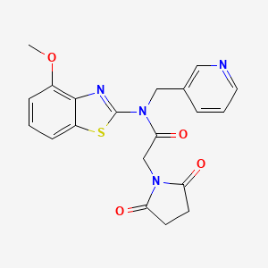2-(2,5-dioxopyrrolidin-1-yl)-N-(4-methoxybenzo[d]thiazol-2-yl)-N-(pyridin-3-ylmethyl)acetamide