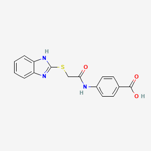 molecular formula C16H13N3O3S B2964876 4-{[(1H-benzimidazol-2-ylsulfanyl)acetyl]amino}benzoic acid CAS No. 86109-64-0