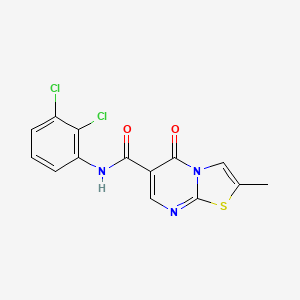 molecular formula C14H9Cl2N3O2S B2964886 N-(2,3-dichlorophenyl)-2-methyl-5-oxo-5H-[1,3]thiazolo[3,2-a]pyrimidine-6-carboxamide CAS No. 896339-61-0