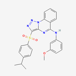 molecular formula C25H23N5O3S B2964890 N-(3-methoxyphenyl)-3-[4-(propan-2-yl)benzenesulfonyl]-[1,2,3]triazolo[1,5-a]quinazolin-5-amine CAS No. 899760-89-5