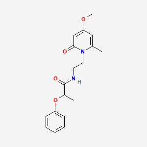 molecular formula C18H22N2O4 B2964907 N-[2-(4-methoxy-6-methyl-2-oxo-1,2-dihydropyridin-1-yl)ethyl]-2-phenoxypropanamide CAS No. 1903068-13-2