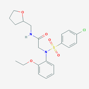molecular formula C21H25ClN2O5S B296491 N~2~-[(4-chlorophenyl)sulfonyl]-N~2~-(2-ethoxyphenyl)-N-(tetrahydrofuran-2-ylmethyl)glycinamide 