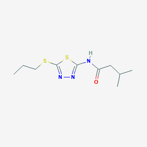 molecular formula C10H17N3OS2 B2964925 3-methyl-N-(5-(propylthio)-1,3,4-thiadiazol-2-yl)butanamide CAS No. 393565-23-6
