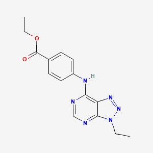molecular formula C15H16N6O2 B2964954 ethyl 4-({3-ethyl-3H-[1,2,3]triazolo[4,5-d]pyrimidin-7-yl}amino)benzoate CAS No. 899975-12-3