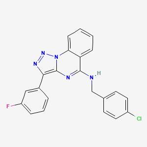 molecular formula C22H15ClFN5 B2964966 N-[(4-CHLOROPHENYL)METHYL]-3-(3-FLUOROPHENYL)-[1,2,3]TRIAZOLO[1,5-A]QUINAZOLIN-5-AMINE CAS No. 866847-10-1