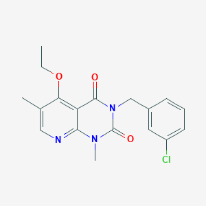 molecular formula C18H18ClN3O3 B2964971 3-[(3-Chlorophenyl)methyl]-5-ethoxy-1,6-dimethylpyrido[2,3-d]pyrimidine-2,4-dione CAS No. 941947-01-9