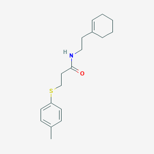 molecular formula C18H25NOS B296499 N-[2-(cyclohexen-1-yl)ethyl]-3-(4-methylphenyl)sulfanylpropanamide 