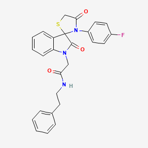 2-(3'-(4-fluorophenyl)-2,4'-dioxospiro[indoline-3,2'-thiazolidin]-1-yl)-N-phenethylacetamide