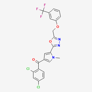 (2,4-dichlorophenyl)[1-methyl-5-(5-{[3-(trifluoromethyl)phenoxy]methyl}-1,3,4-oxadiazol-2-yl)-1H-pyrrol-3-yl]methanone