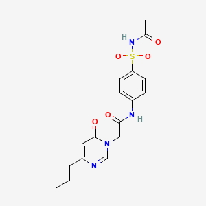 N-(4-(N-acetylsulfamoyl)phenyl)-2-(6-oxo-4-propylpyrimidin-1(6H)-yl)acetamide