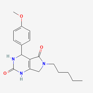 4-(4-methoxyphenyl)-6-pentyl-3,4,6,7-tetrahydro-1H-pyrrolo[3,4-d]pyrimidine-2,5-dione