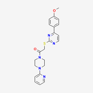 2-[4-(4-Methoxyphenyl)pyrimidin-2-yl]sulfanyl-1-(4-pyridin-2-ylpiperazin-1-yl)ethanone