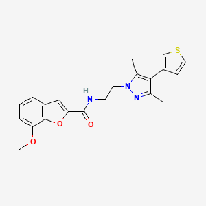 N-(2-(3,5-dimethyl-4-(thiophen-3-yl)-1H-pyrazol-1-yl)ethyl)-7-methoxybenzofuran-2-carboxamide