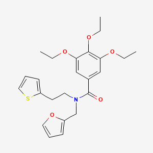 3,4,5-triethoxy-N-(furan-2-ylmethyl)-N-(2-(thiophen-2-yl)ethyl)benzamide