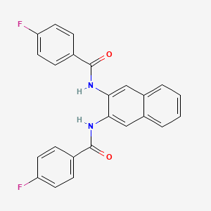 4-fluoro-N-[3-[(4-fluorobenzoyl)amino]naphthalen-2-yl]benzamide