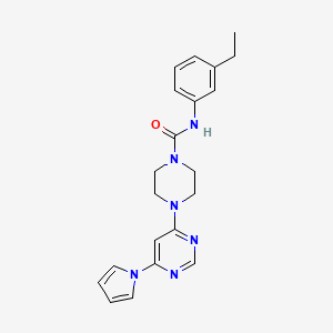 4-(6-(1H-pyrrol-1-yl)pyrimidin-4-yl)-N-(3-ethylphenyl)piperazine-1-carboxamide