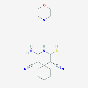 2-Amino-4-sulfanyl-3-azaspiro[5.5]undeca-1,4-diene-1,5-dicarbonitrile;4-methylmorpholine