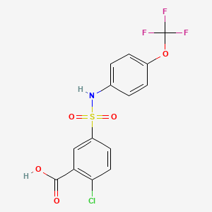 2-Chloro-5-{[4-(trifluoromethoxy)phenyl]sulfamoyl}benzoic acid