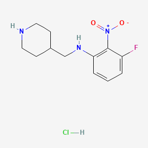 3-Fluoro-2-nitro-N-(piperidin-4-ylmethyl)aniline hydrochloride