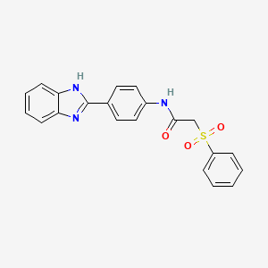 2-(benzenesulfonyl)-N-[4-(1H-benzimidazol-2-yl)phenyl]acetamide