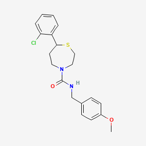molecular formula C20H23ClN2O2S B2965110 7-(2-chlorophenyl)-N-(4-methoxybenzyl)-1,4-thiazepane-4-carboxamide CAS No. 1797897-03-0