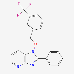molecular formula C20H14F3N3O B2965112 2-phenyl-1-{[3-(trifluoromethyl)benzyl]oxy}-1H-imidazo[4,5-b]pyridine CAS No. 339010-04-7