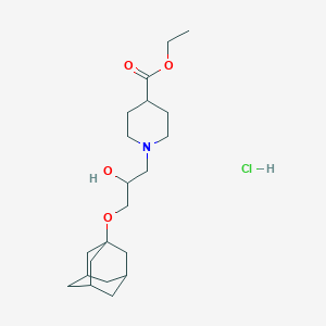 molecular formula C21H36ClNO4 B2965114 Ethyl 1-[3-(adamantan-1-yloxy)-2-hydroxypropyl]piperidine-4-carboxylate hydrochloride CAS No. 1185481-52-0