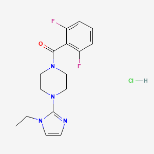 (2,6-difluorophenyl)(4-(1-ethyl-1H-imidazol-2-yl)piperazin-1-yl)methanone hydrochloride