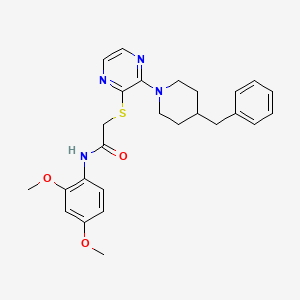 molecular formula C26H30N4O3S B2965120 2-(1,3-dimethyl-2,4-dioxo-1,2,3,4-tetrahydro-7H-pyrrolo[2,3-d]pyrimidin-7-yl)-N-(3-fluorobenzyl)acetamide CAS No. 1116007-25-0