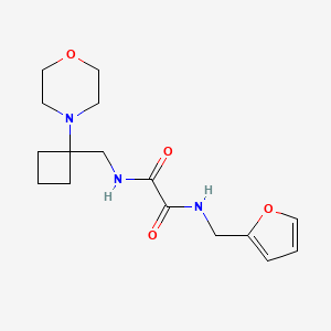 molecular formula C16H23N3O4 B2965130 N'-[(furan-2-yl)methyl]-N-{[1-(morpholin-4-yl)cyclobutyl]methyl}ethanediamide CAS No. 2380179-74-6