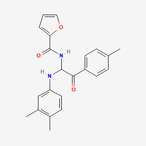 molecular formula C22H22N2O3 B2965131 N-{1-[(3,4-dimethylphenyl)amino]-2-(4-methylphenyl)-2-oxoethyl}furan-2-carboxamide CAS No. 425645-97-2