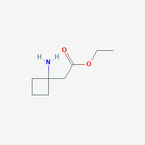 molecular formula C8H15NO2 B2965136 Ethyl 2-(1-aminocyclobutyl)acetate CAS No. 1199780-20-5