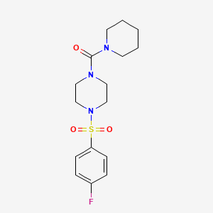 molecular formula C16H22FN3O3S B2965137 4-[(4-Fluorophenyl)sulfonyl]piperazinyl piperidyl ketone CAS No. 712345-24-9
