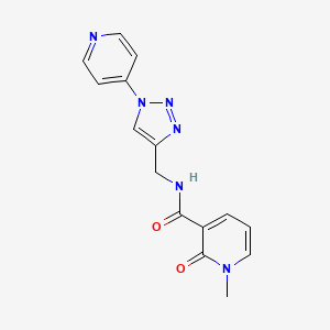 molecular formula C15H14N6O2 B2965143 1-methyl-2-oxo-N-((1-(pyridin-4-yl)-1H-1,2,3-triazol-4-yl)methyl)-1,2-dihydropyridine-3-carboxamide CAS No. 2034311-27-6