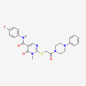 N-(4-fluorophenyl)-1-methyl-6-oxo-2-((2-oxo-2-(4-phenylpiperazin-1-yl)ethyl)thio)-1,6-dihydropyrimidine-5-carboxamide
